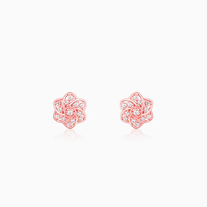 Rose Gold Floral Bloom Earrings