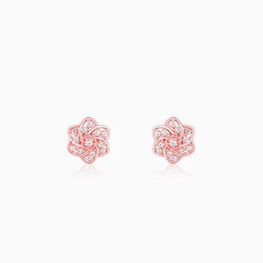Rose Gold Floral Bloom Earrings